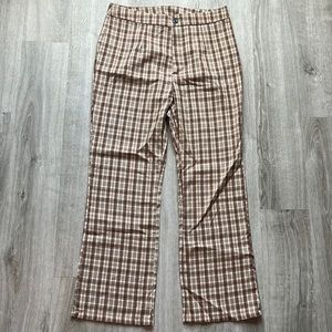Brown Plaid Pants